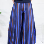 Paris Cobalt Stripe Palazzo Pants Glam