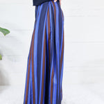 Paris Cobalt Stripe Palazzo Pants Glam