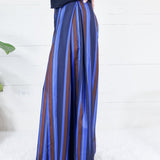 Paris Cobalt Stripe Palazzo Pants Glam