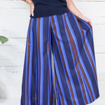 Paris Cobalt Stripe Palazzo Pants Glam