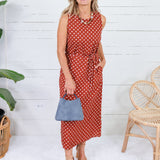 Parker Rust + White Dotty Maxi Dress