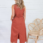 Parker Rust + White Dotty Maxi Dress