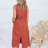 Parker Rust + White Dotty Maxi Dress