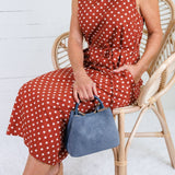 Parker Rust + White Dotty Maxi Dress