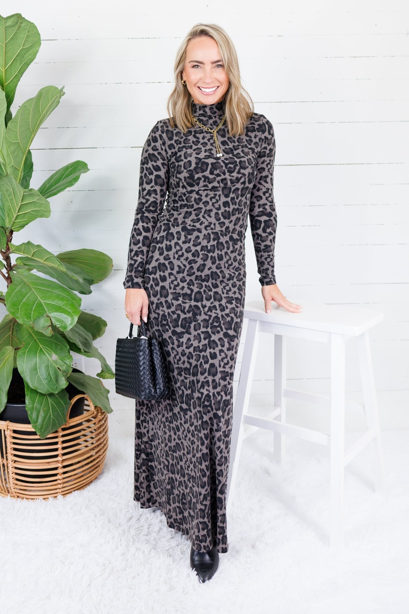 Parlor Dark Grey Leopard Thin Layer Top Molly Bracken