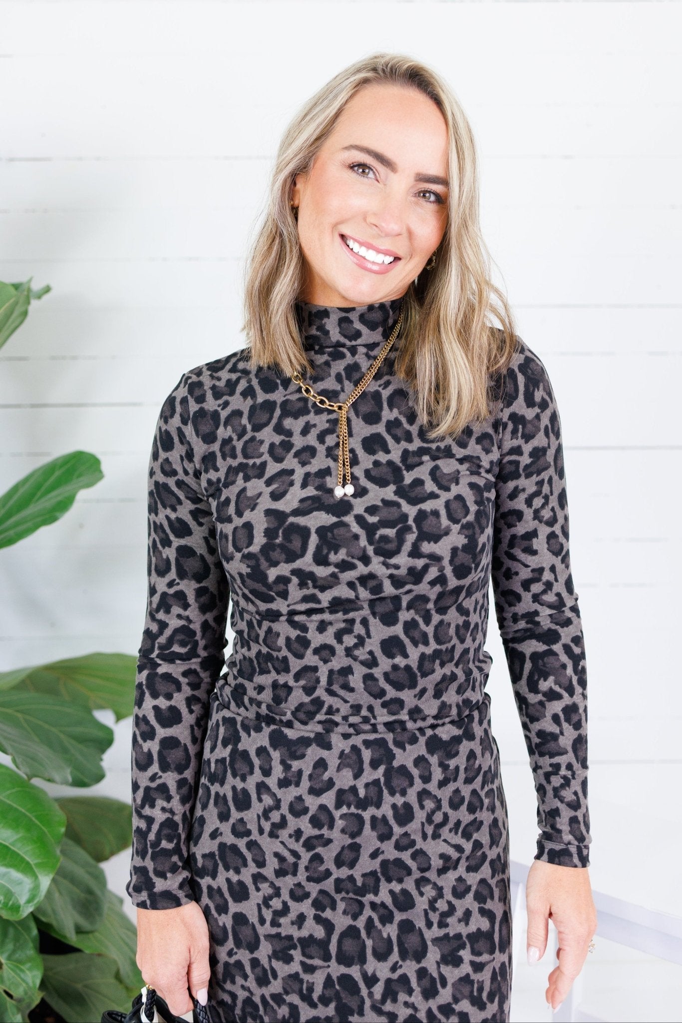Parlor Dark Grey Leopard Thin Layer Top Molly Bracken