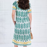 Parton Golden + Green Eyelet Dress