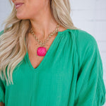 Parton Kelly Green Gauze Mini Dress Elan