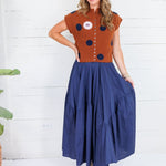 Paschal Rust + Navy Dot Cap Sleeve Sweater Entro