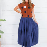 Paschal Rust + Navy Dot Cap Sleeve Sweater Entro