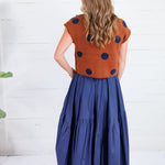Paschal Rust + Navy Dot Cap Sleeve Sweater Entro