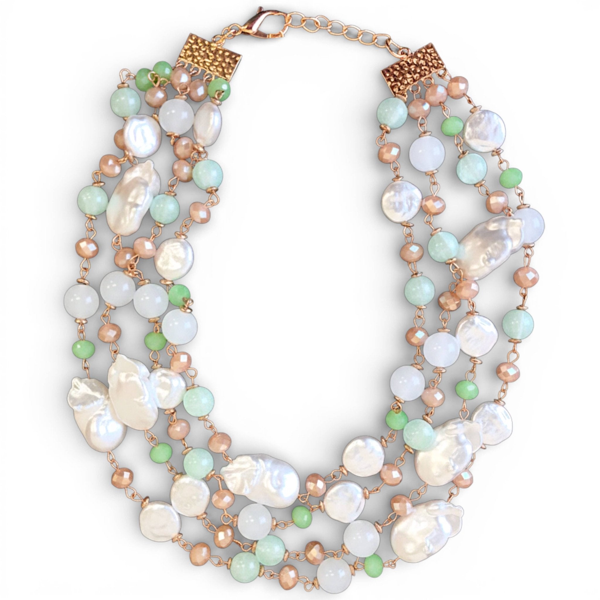 Pastel + Pearl Beaded Collar Necklace - A3 Accessories - Jewelry - Clover + Bee
