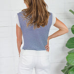 Patriot Navy Stripe Sleeveless Sweater Karlie