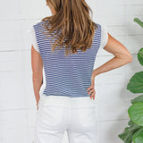 Patriot Navy Stripe Sleeveless Sweater Karlie