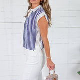 Patriot Navy Stripe Sleeveless Sweater Karlie