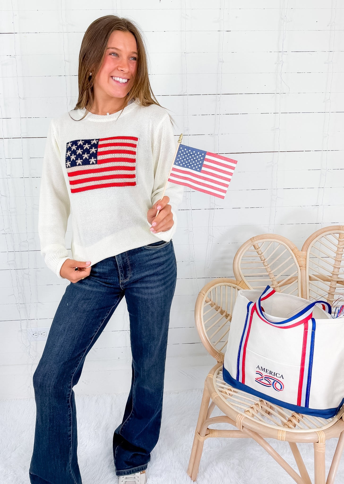 Patriot White Flag Sweater Sunday Edition