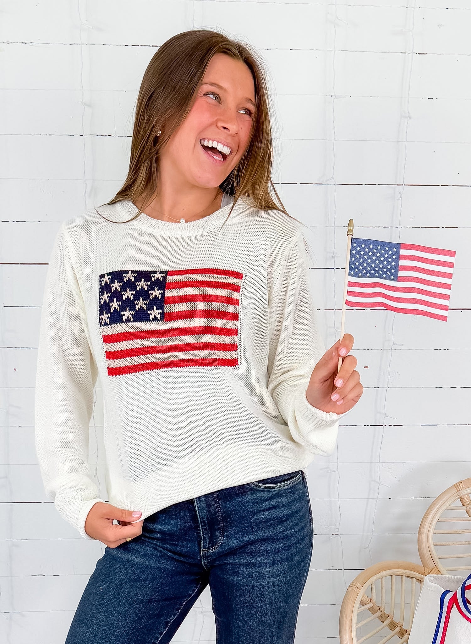 Patriot White Flag Sweater Sunday Edition