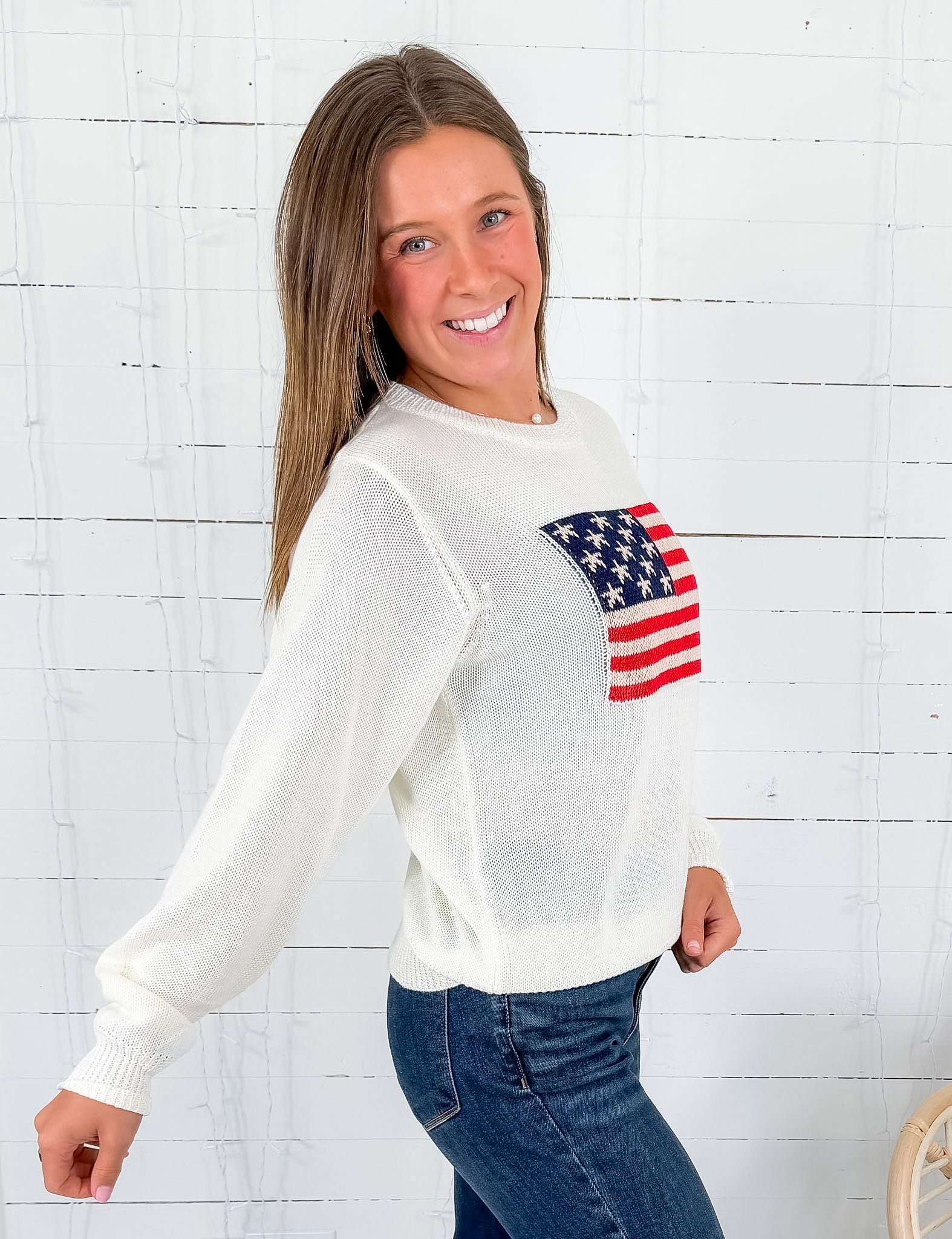 Patriot White Flag Sweater Sunday Edition
