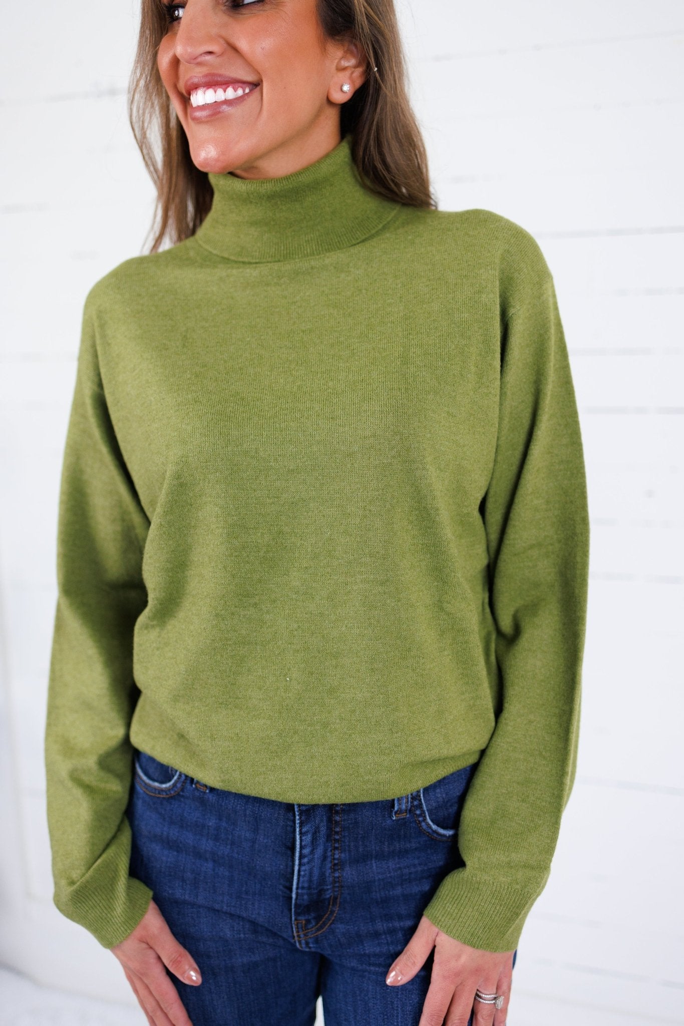 Patsy Lime Green Turtleneck Sweater Molly Bracken