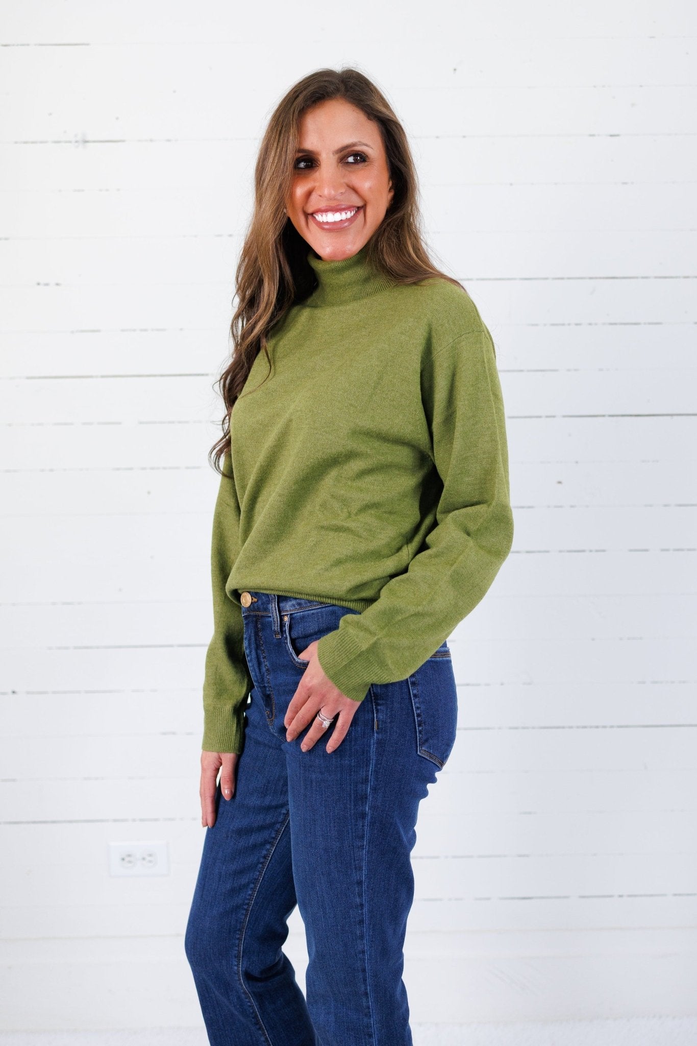 Patsy Lime Green Turtleneck Sweater Molly Bracken