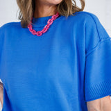Paula Blue Boxy Sweater GLAM