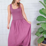 Paula Orchid Mixed Media Maxi Dress Be Cool