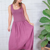 Paula Orchid Mixed Media Maxi Dress Be Cool