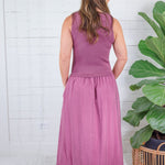Paula Orchid Mixed Media Maxi Dress Be Cool