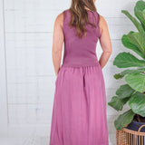 Paula Orchid Mixed Media Maxi Dress Be Cool