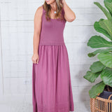 Paula Orchid Mixed Media Maxi Dress Be Cool