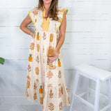 Paulette Golden Ecru Maxi Dress UMGEE 