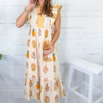 Paulette Golden Ecru Maxi Dress UMGEE 