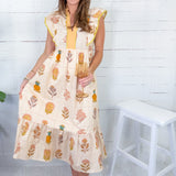 Paulette Golden Ecru Maxi Dress UMGEE 