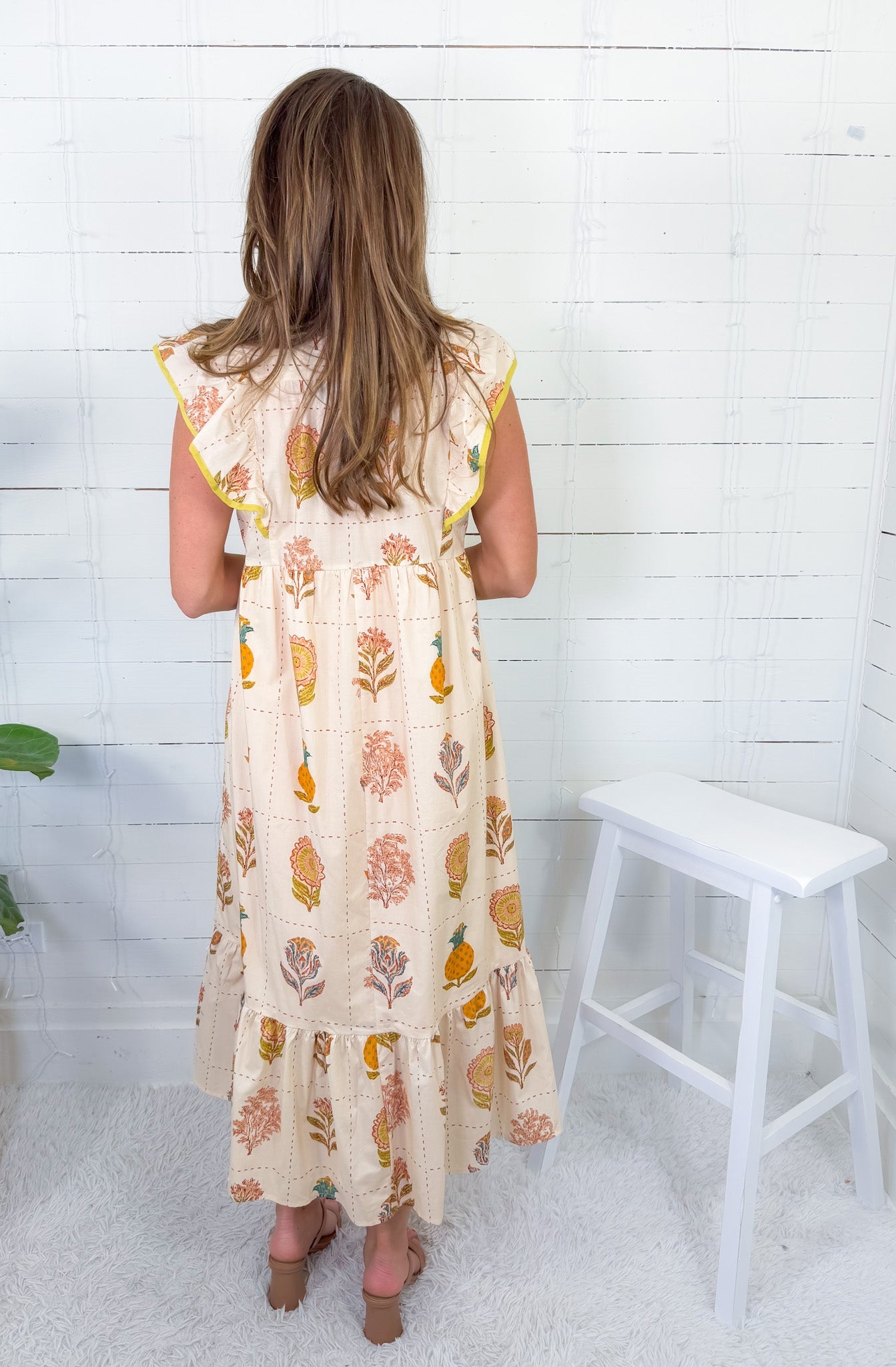 Paulette Golden Ecru Maxi Dress UMGEE 