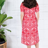 Paulette Pink + Raspberry Midi Dress