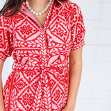 Paulette Pink + Raspberry Midi Dress