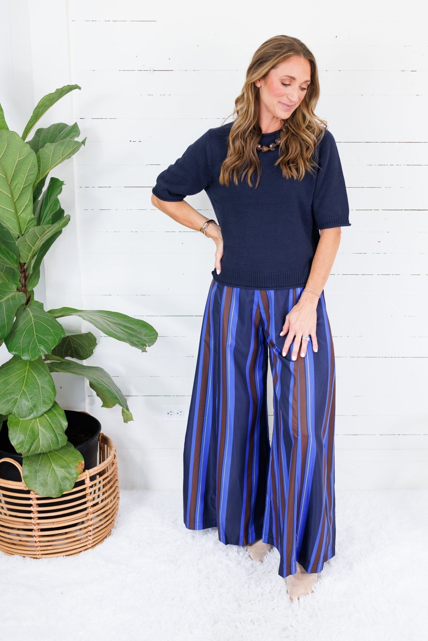 Pauline Navy Raw Edge Sweater Blu Pepper