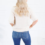 Pauline Oatmeal Raw Edge Sweater Blu Pepper