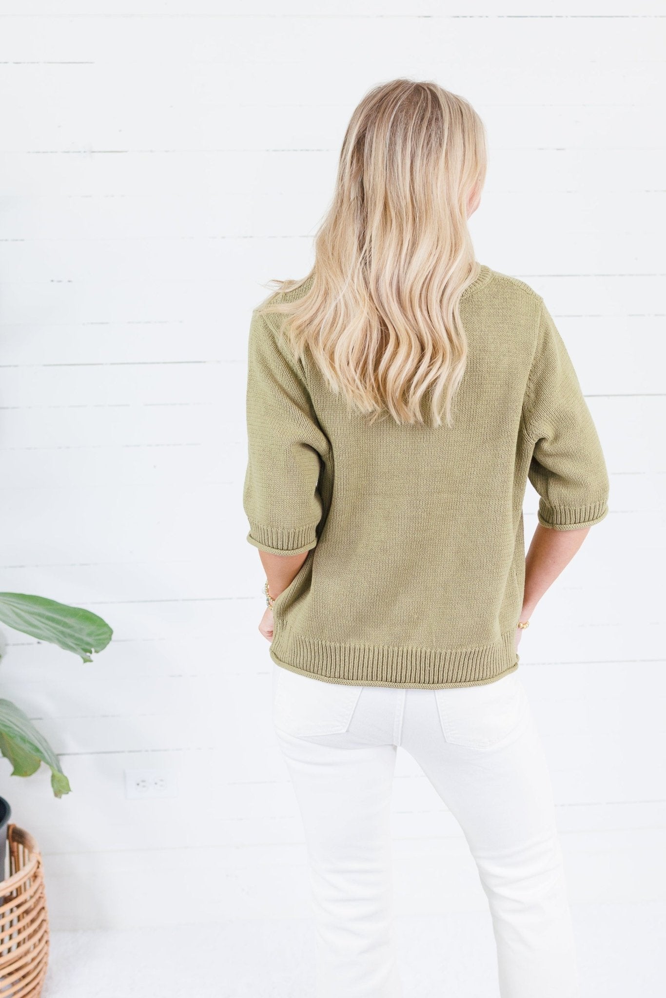 Pauline Olive Raw Edge Sweater Blu Pepper