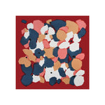 Colorful abstract pattern on a red background