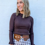 Paulson Brown Ruffle Sweater Compania Fantastica