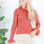 Paulson Persimmon Ruffle Sweater Compania Fantastica