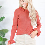 Paulson Persimmon Ruffle Sweater Compania Fantastica