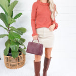Paulson Persimmon Ruffle Sweater Compania Fantastica