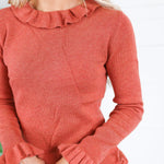 Paulson Persimmon Ruffle Sweater Compania Fantastica