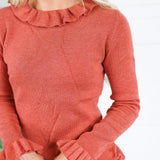 Paulson Persimmon Ruffle Sweater Compania Fantastica