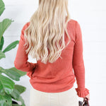 Paulson Persimmon Ruffle Sweater Compania Fantastica