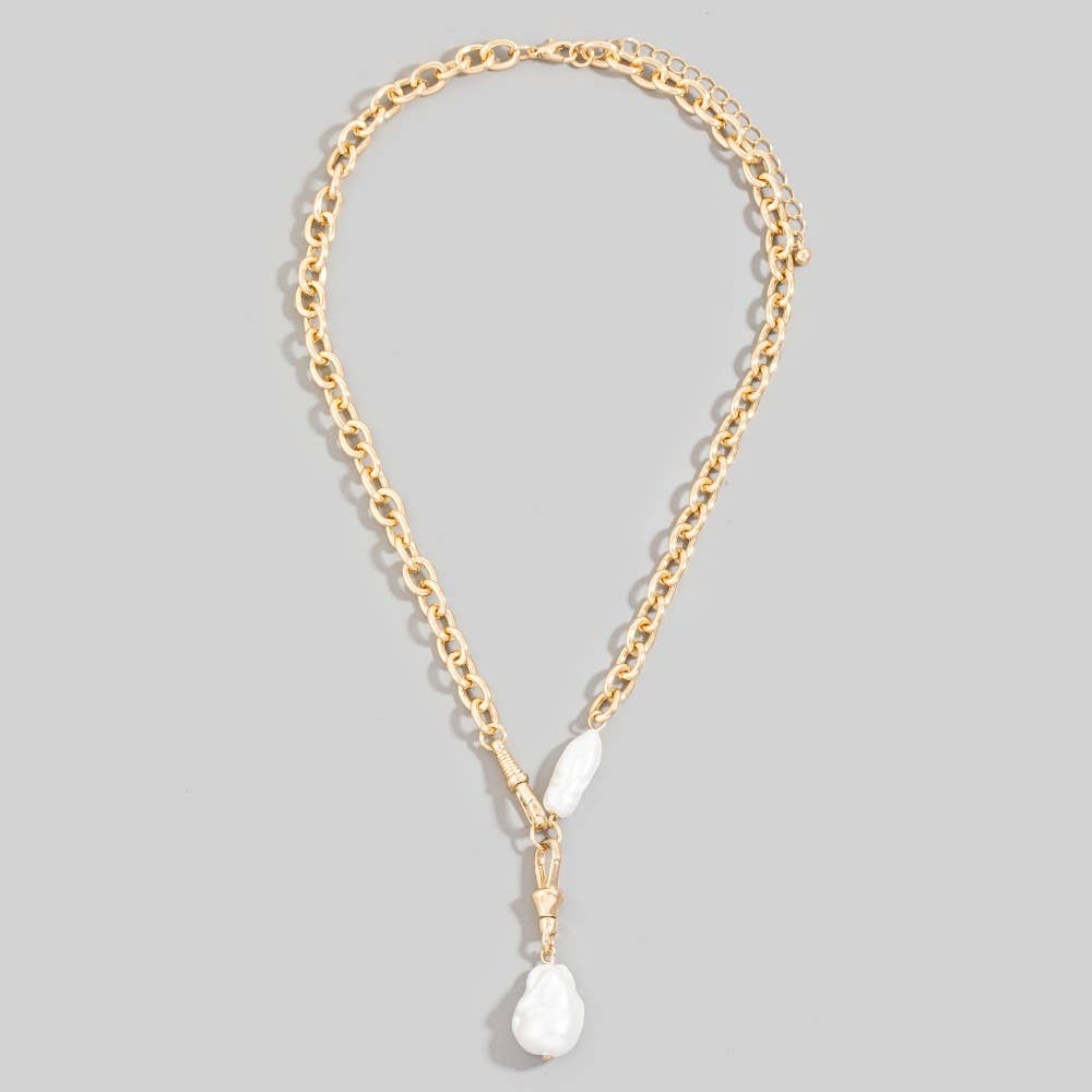 Pearl Pendant + Gold Chain Necklace - A3 Accessories - Jewelry - Clover + Bee