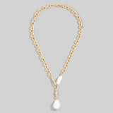 Pearl Pendant + Gold Chain Necklace - A3 Accessories - Jewelry - Clover + Bee