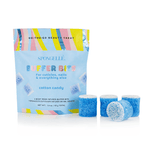 Spongellé Buffer Bitts with cotton candy packaging on a white background